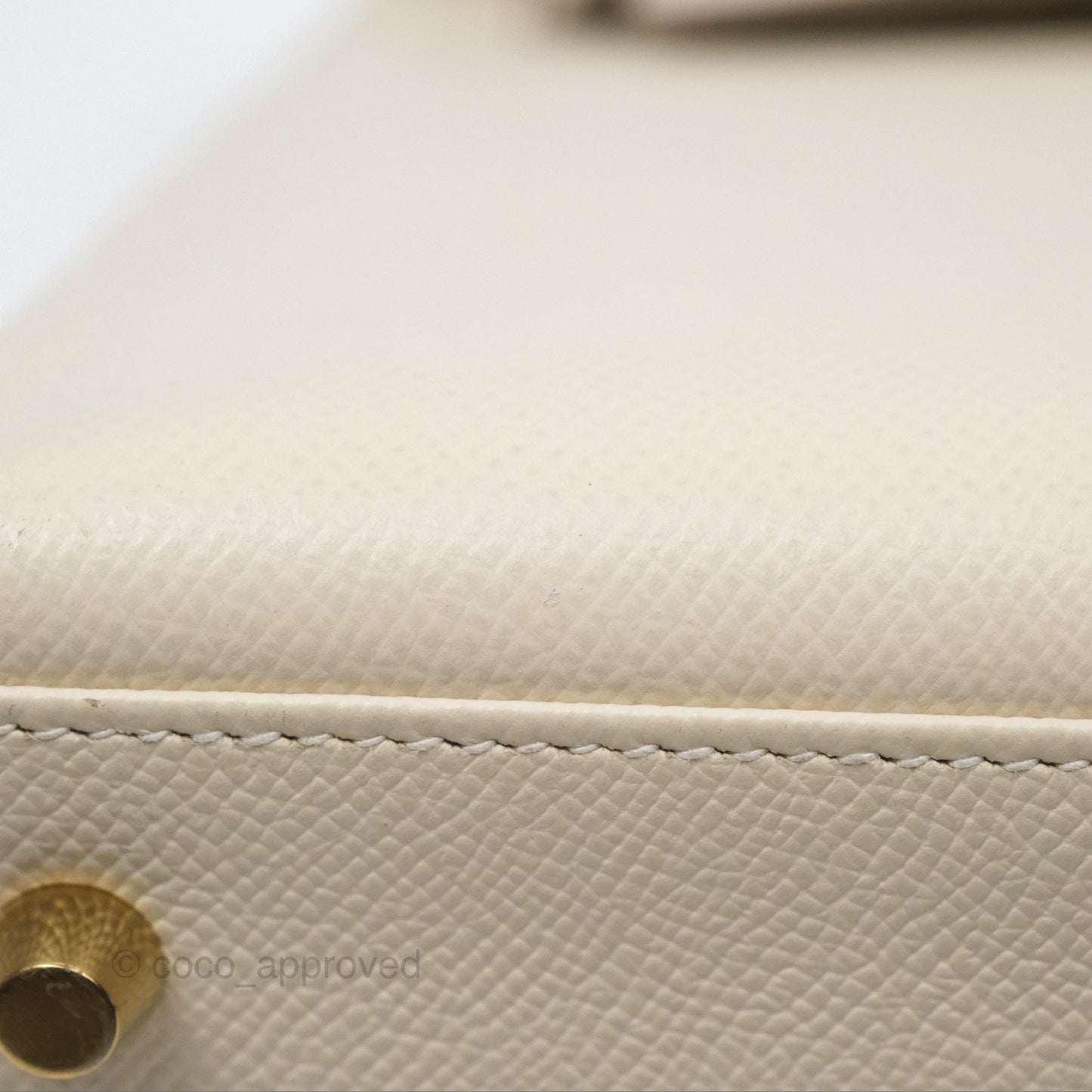 Hermès Kelly 28 Sellier Craie 10 Epsom Gold Hardware