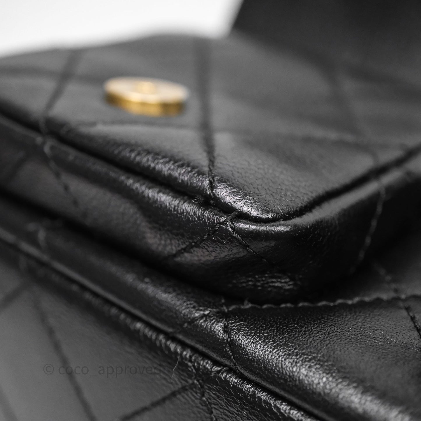 Chanel Small Quilted Trendy Double Pocket Hobo Black Lambskin Gold Hardware