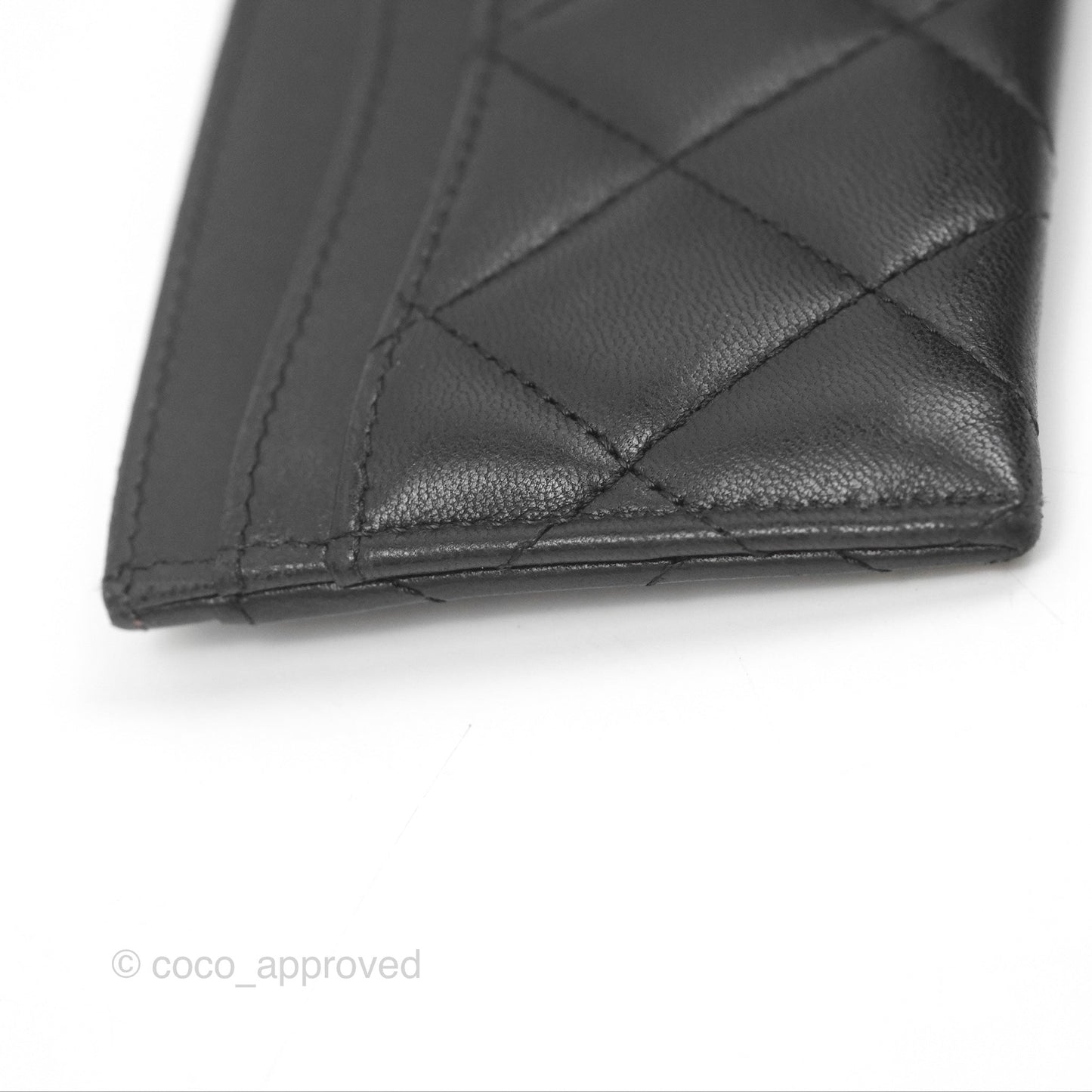 Chanel Classic Flat Card Holder Black Lambskin Gold Hardware