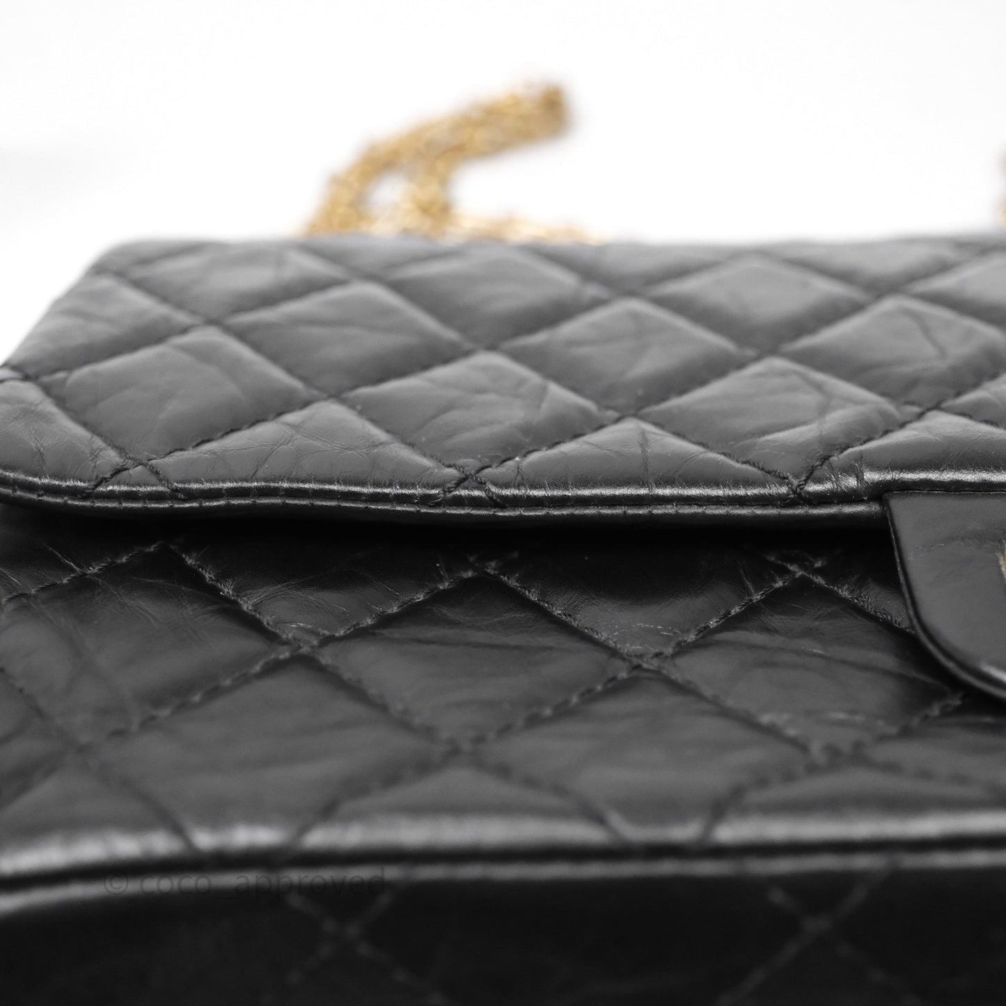 Chanel Reissue 226 Quilted Aged Calfskin Black Aged Gold Hardware