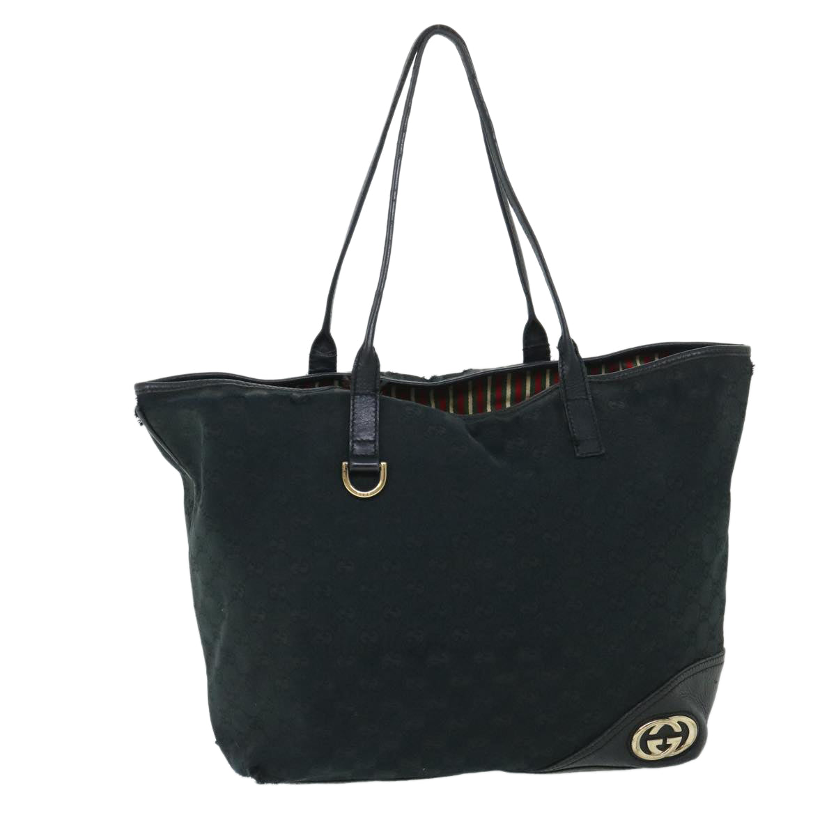 Luxury Gucci GG Canvas Tote Bag Black 169945  54808