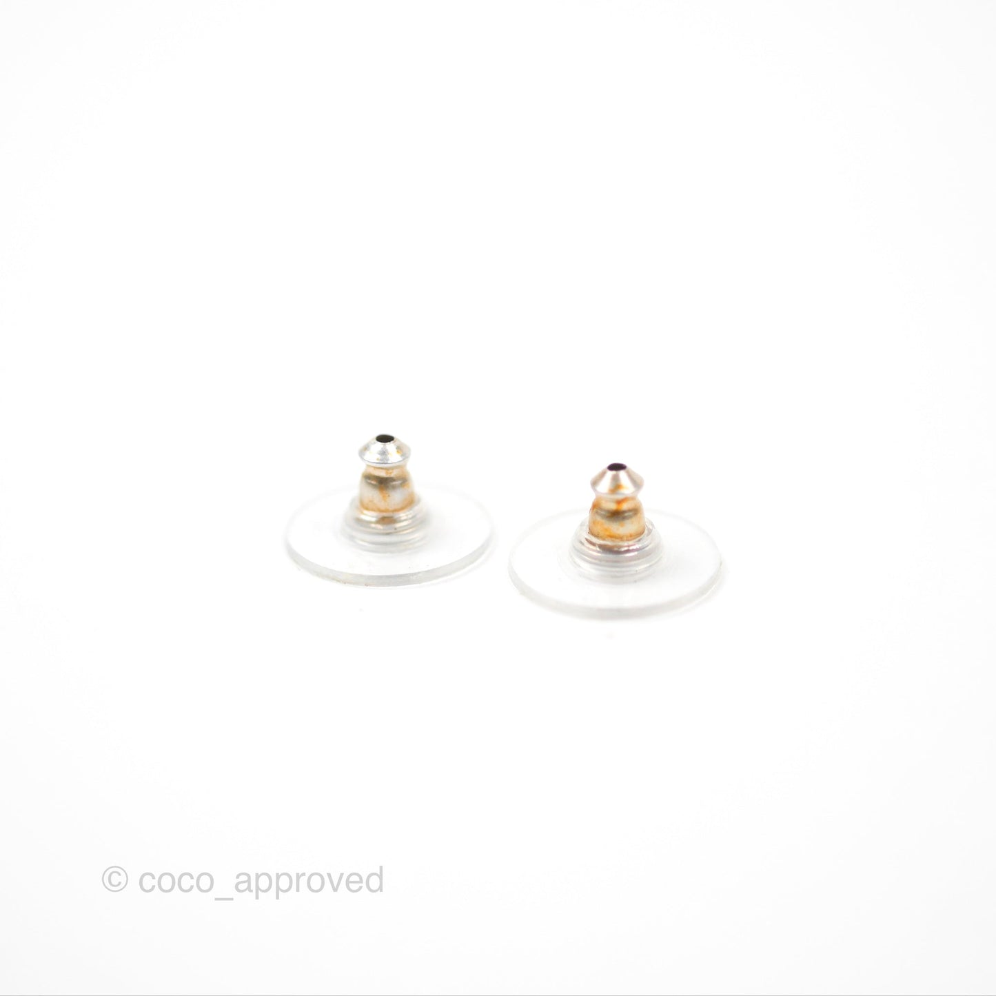 Chanel Crystal CC Camellia No.5 Drop Earrings Gold Tone 20B