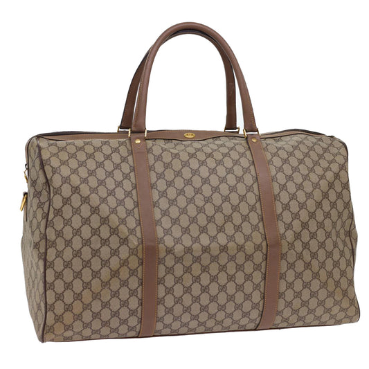 Luxury Gucci GG Canvas Boston Bag PVC Leather Beige 012.123.6081.55  54849
