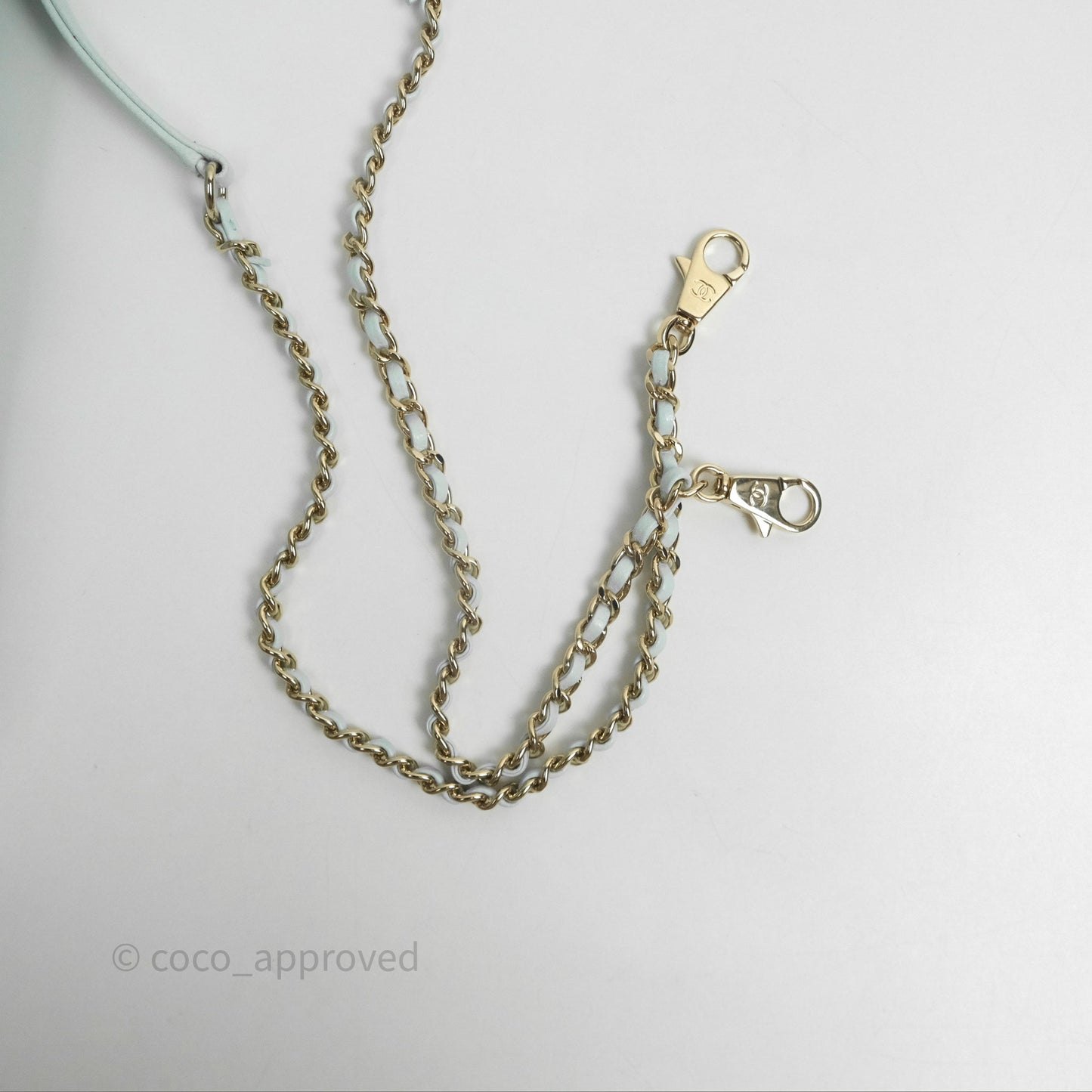 Chanel Small Coco Handle Quilted Light Blue Caviar Gold Hardware