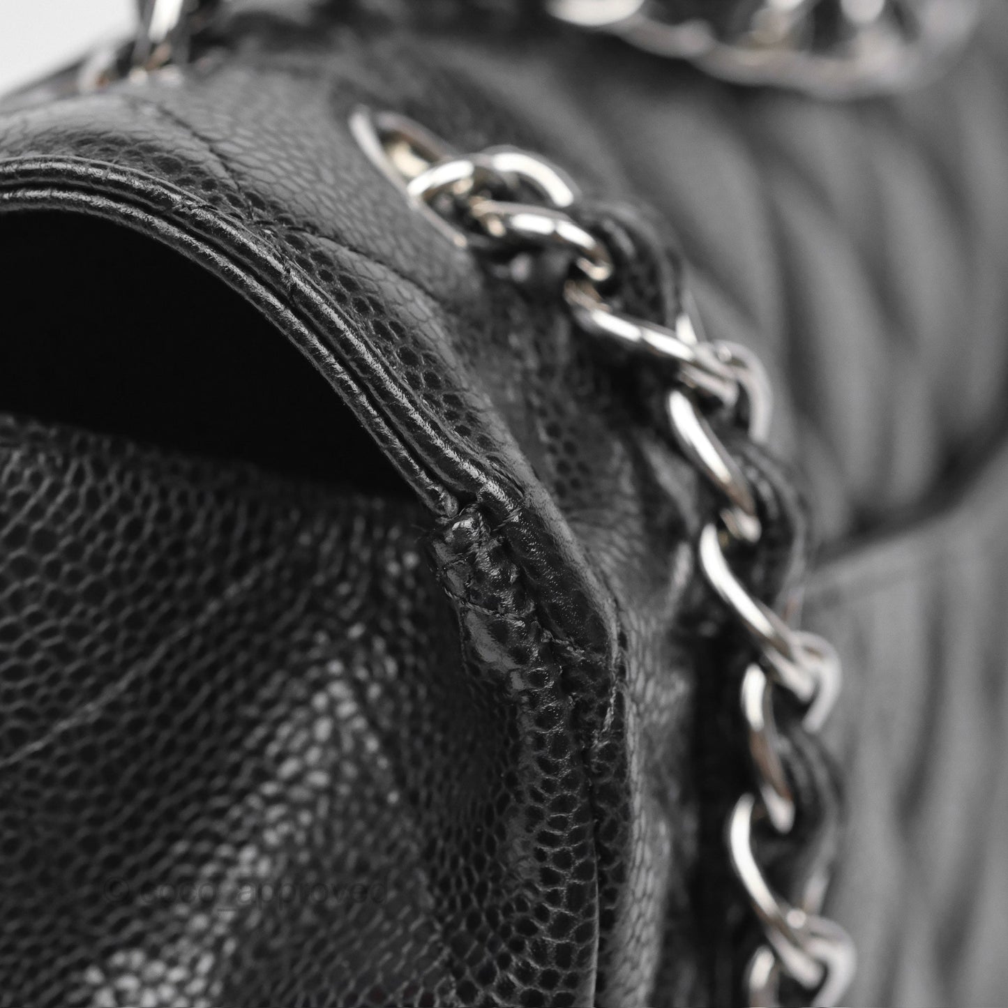 Chanel Maxi Single Flap Quilted Black Caviar Silver Hardware