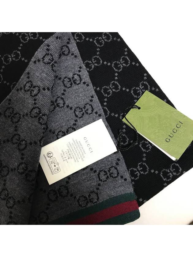 Luxury Gucci Trending 2025 GG Two-Tone Wool Scarf Black