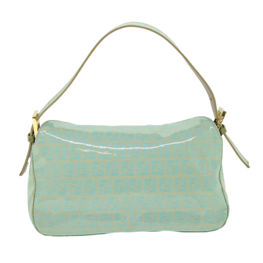 Luxury FendiZucchino Canvas Mamma Baguette Shoulder Bag Coated Canvas Blue54889