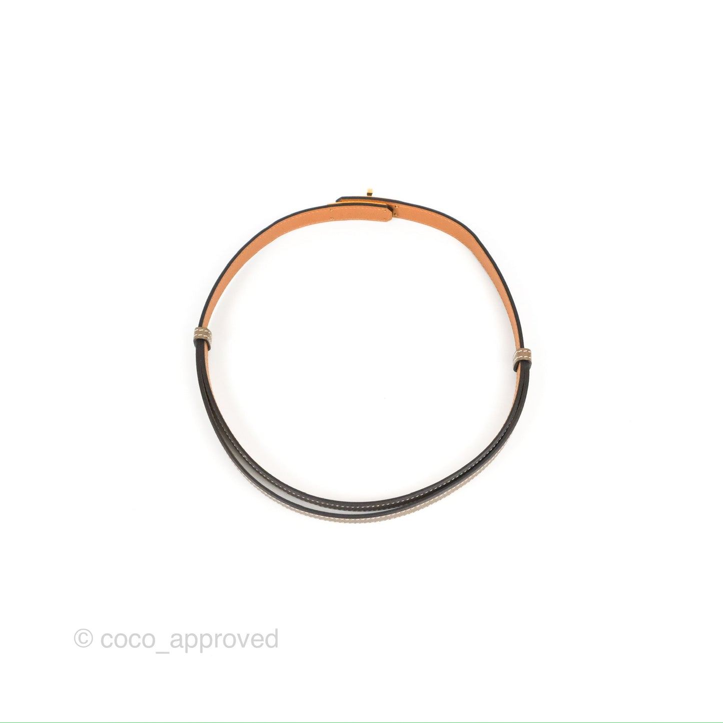 Hermès Kelly Buckle Belt Etoupe Epsom Rose Gold Hardware