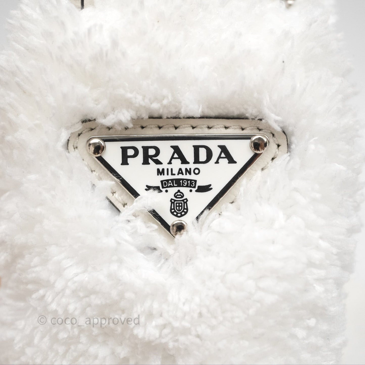 Prada Spugna Triangle White Bag