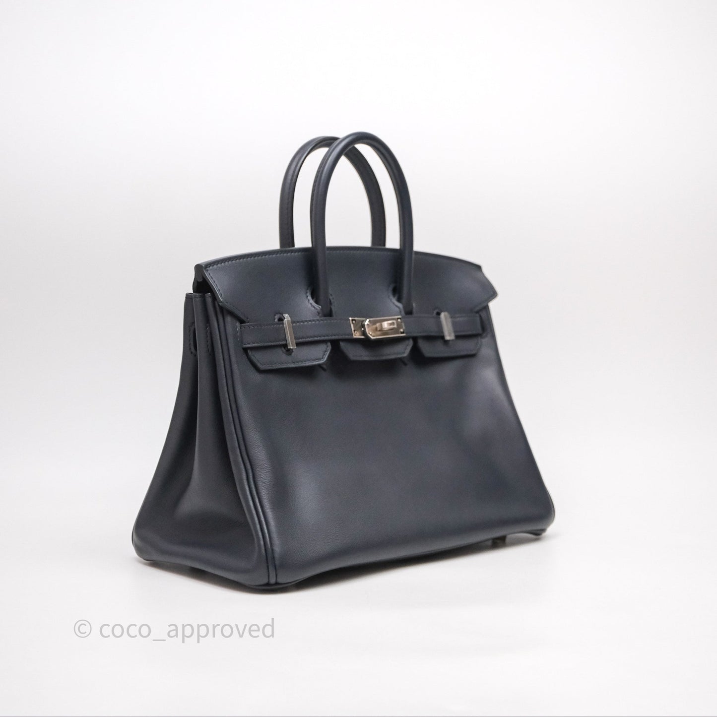 Hermes Birkin 25 Indigo Blue Swift Palladium Hardware