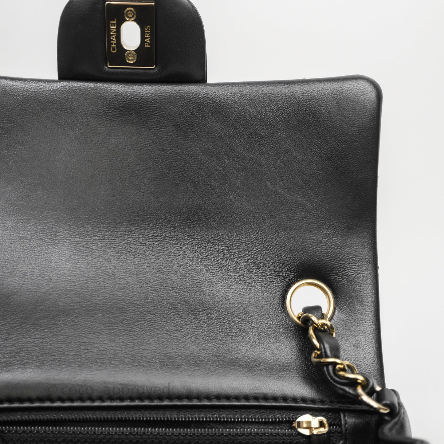 Chanel Mini Rectangular Black Lambskin Bag Gold Hardware