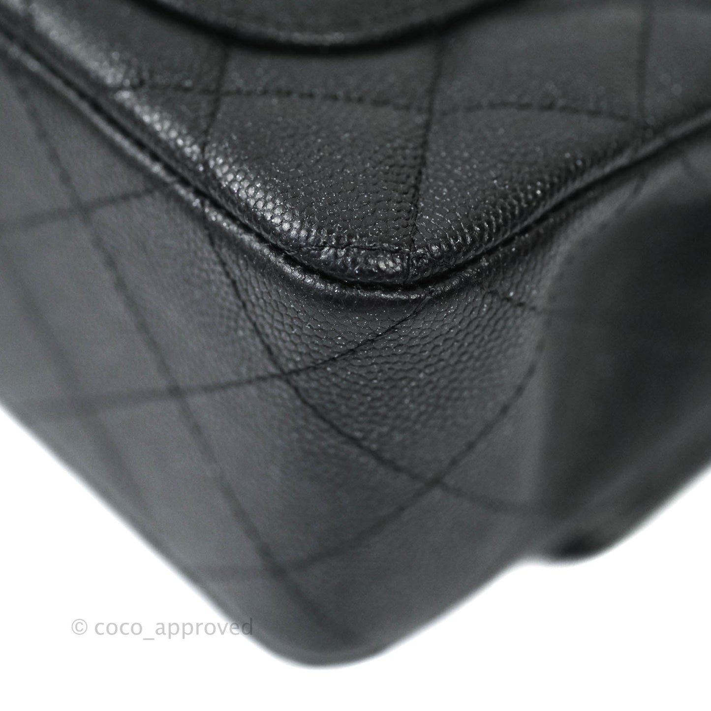 Chanel Classic Quilted Mini Rectangular Flap Iridescent Black Caviar Gun Metal 18C