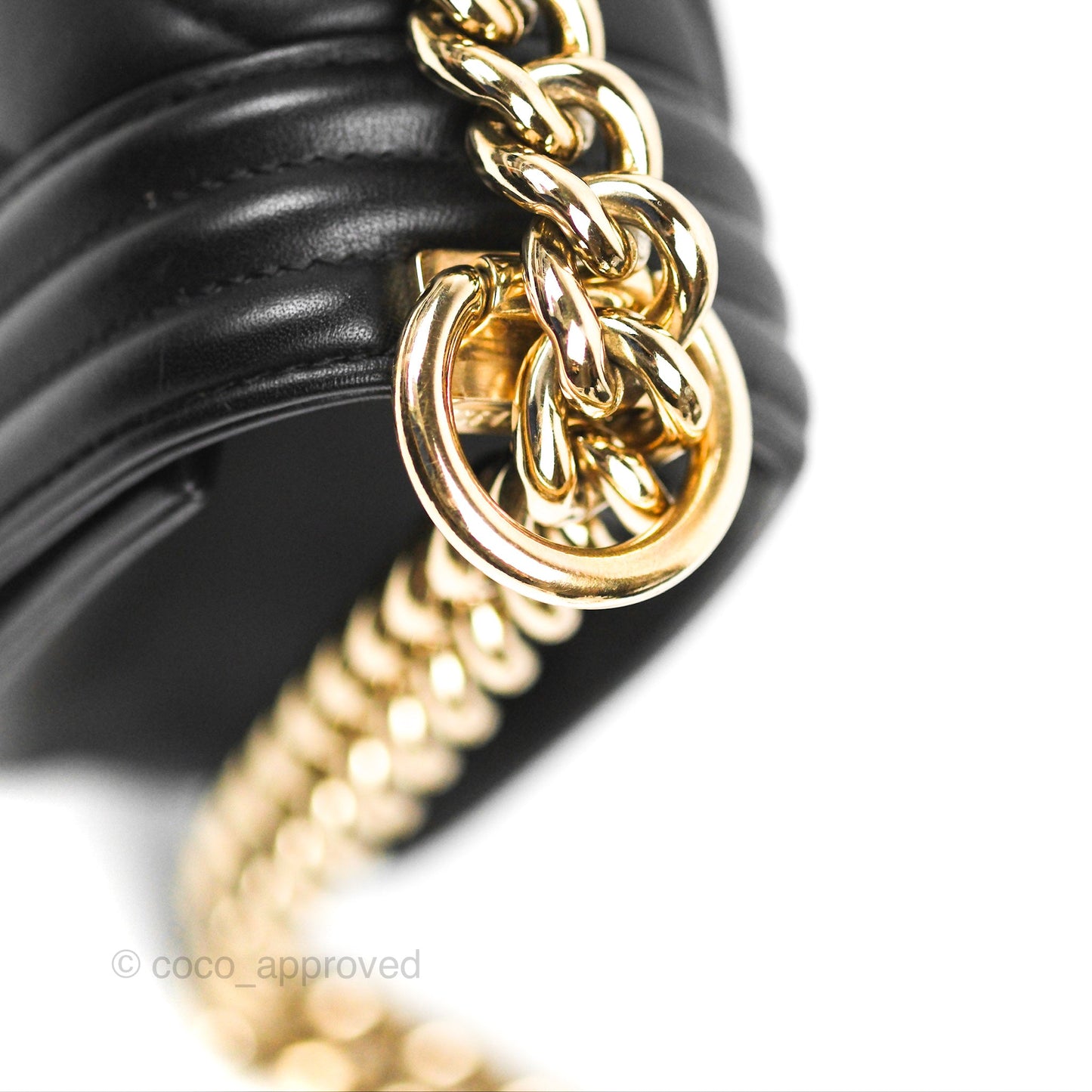 Chanel Medium Boy Chevron Black Calfskin Gold Hardware