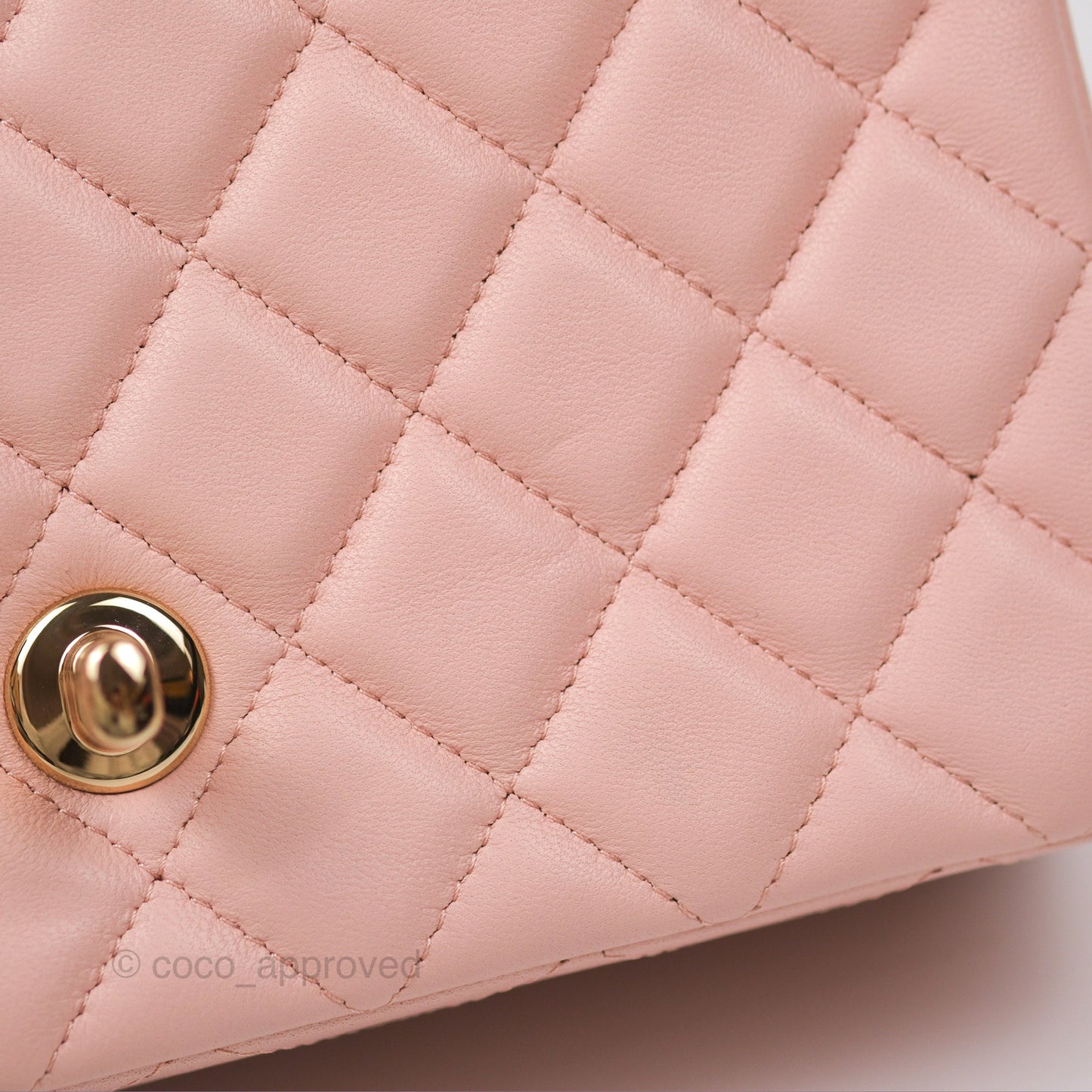 Chanel Quilted Mini Rectangular Flap Baby Pink Lambskin Gold Hardware