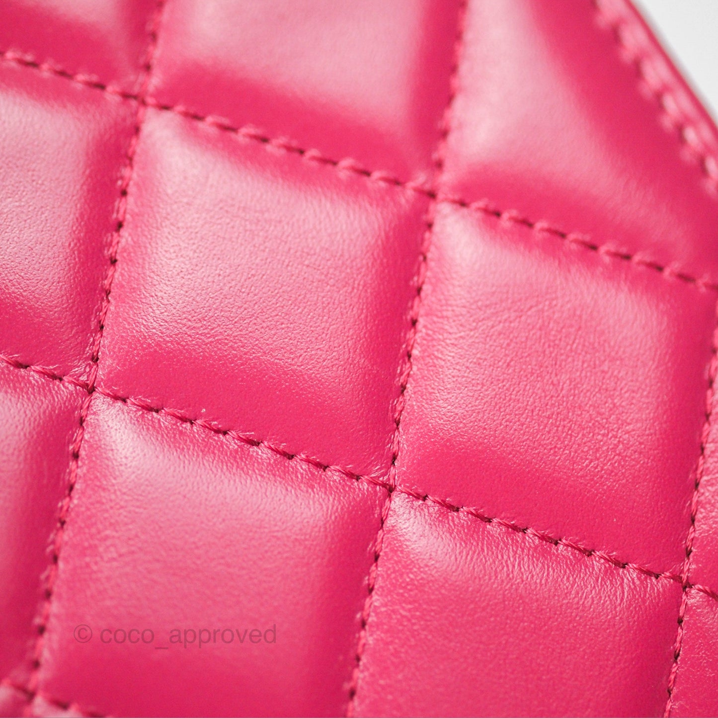 Chanel Quilted Perfect Fit Dark Pink Phone Holder Aged Gold Hardware
