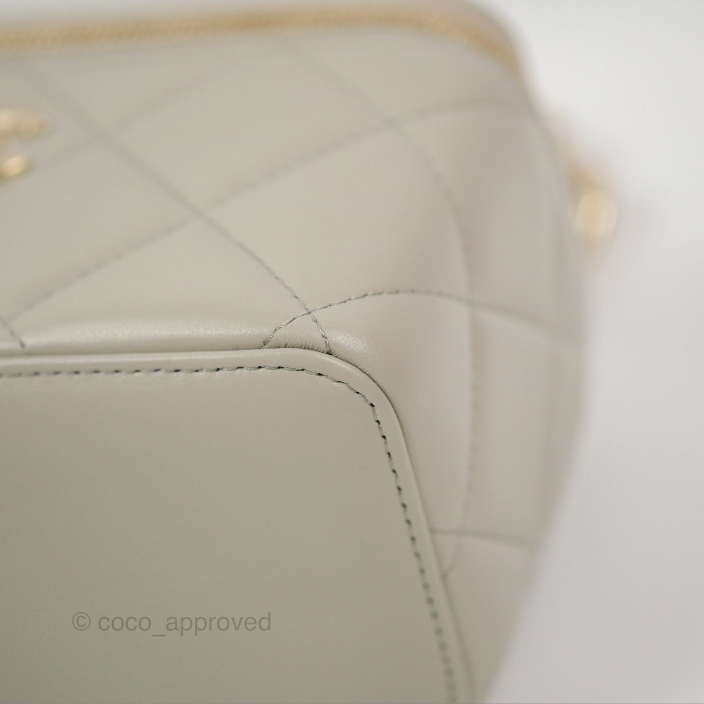Chanel Vanity with Resin Chain Grey Lambskin Gold Hardware