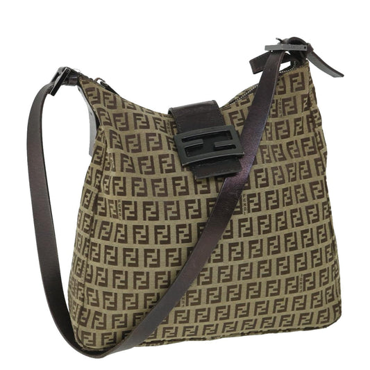 Luxury FendiZucchino Canvas Mamma Baguette Shoulder Bag Brown54964