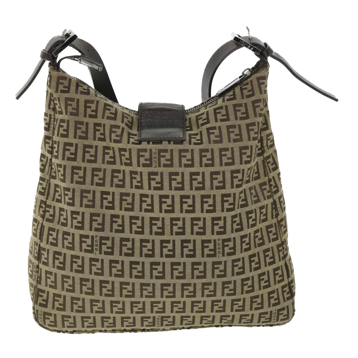 Luxury FendiZucchino Canvas Mamma Baguette Shoulder Bag Brown54964