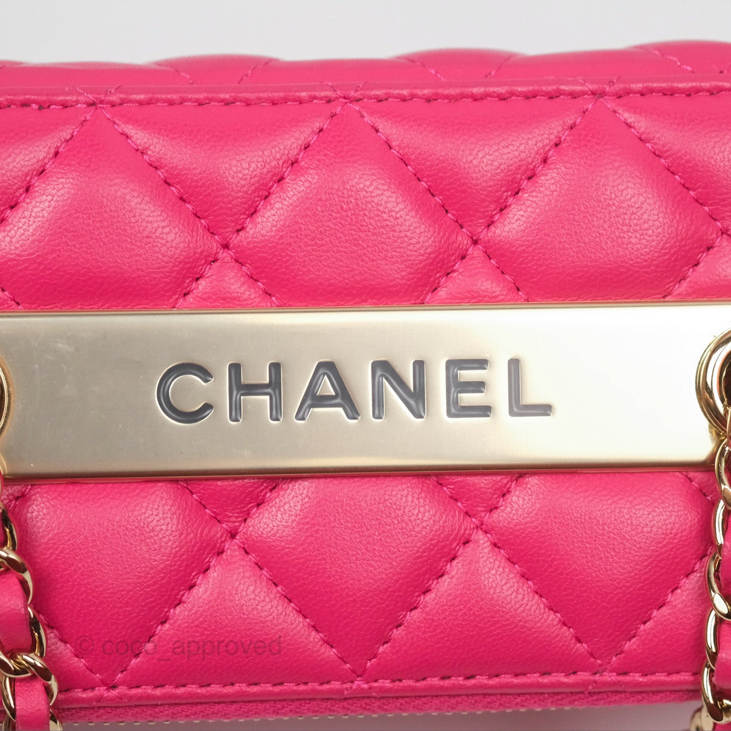 Chanel Trendy CC Vanity With Chain Dark Pink Lambskin Gold Hardware