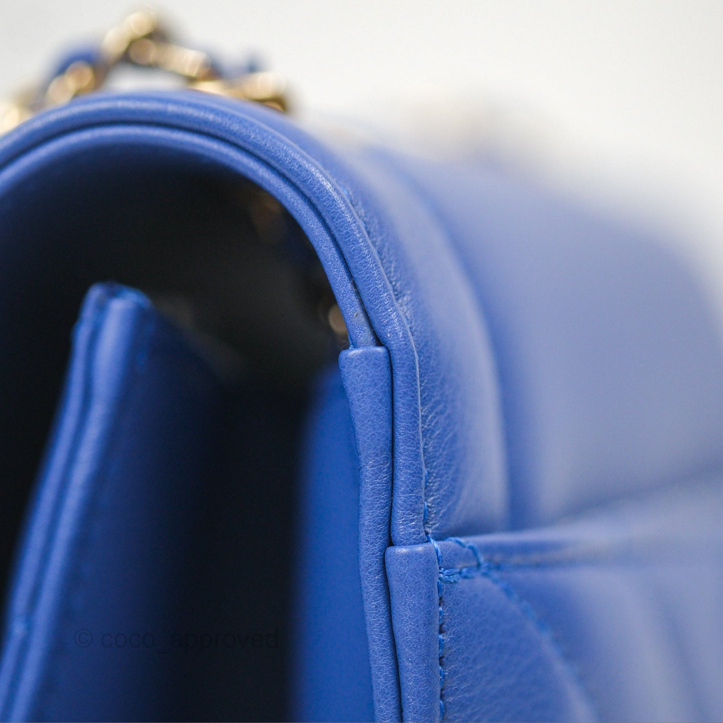 Chanel Chevron Square Envelope Flap Bag Royal Blue 19C