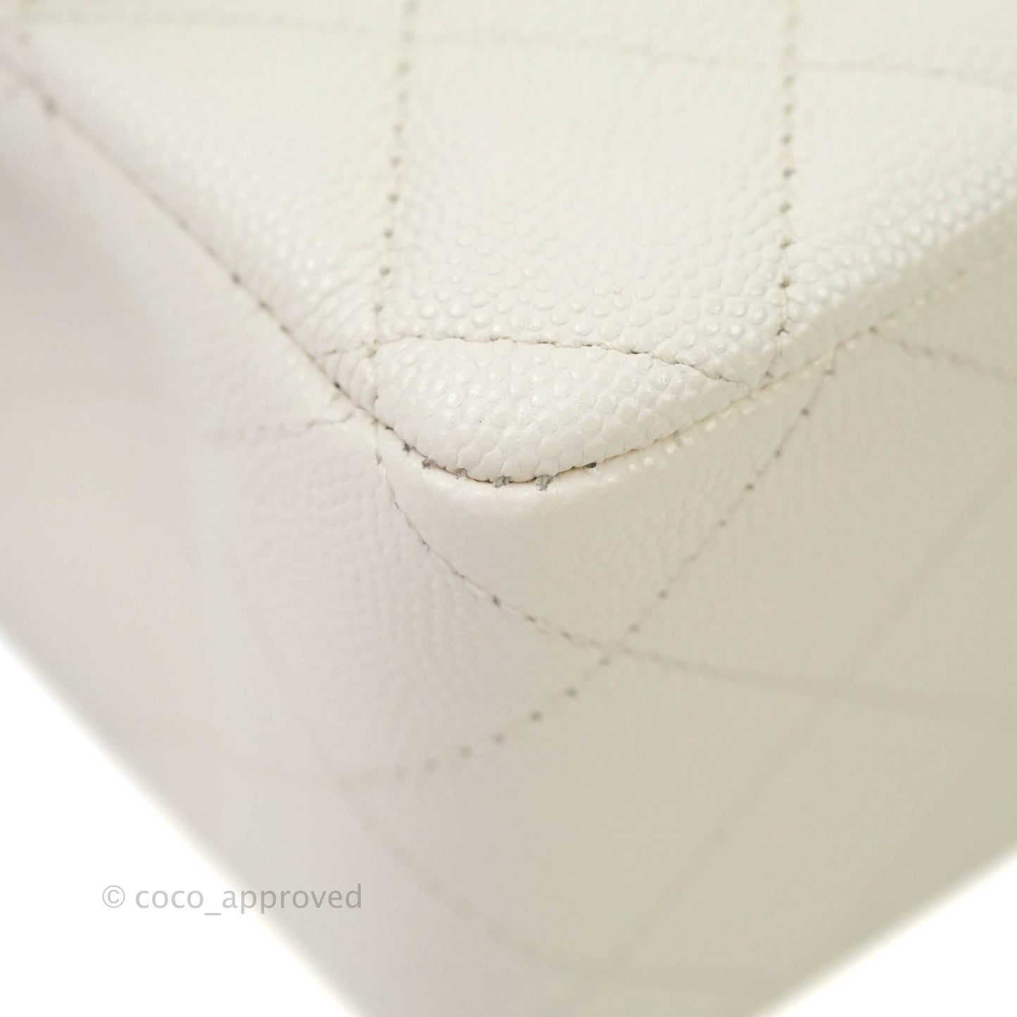 Chanel Classic Quilted Mini Rectangular Flap Ivory Caviar Gold Hardware