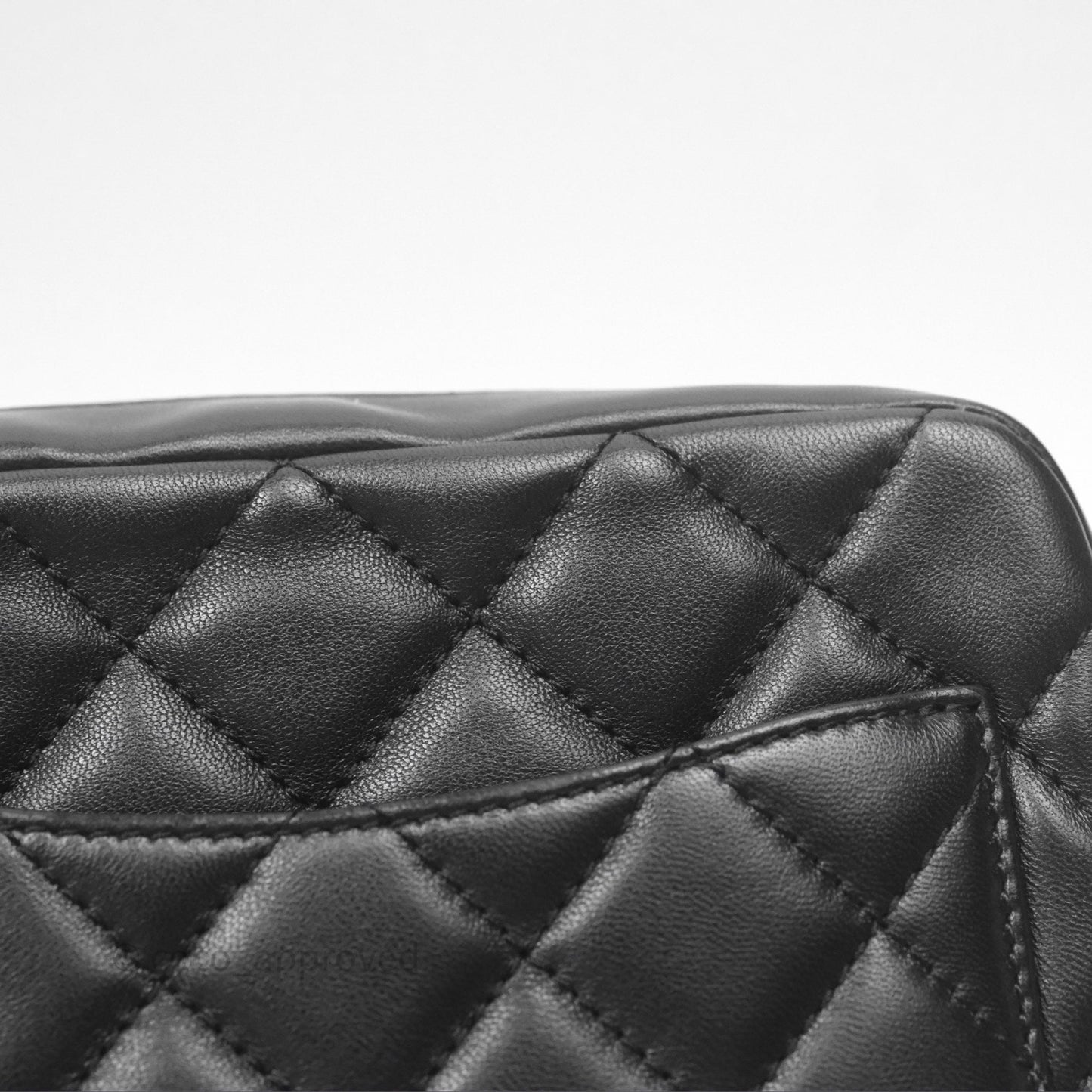 Chanel Quilted CC Pearl Crush Camera Case Black Lambskin Gold Hardware