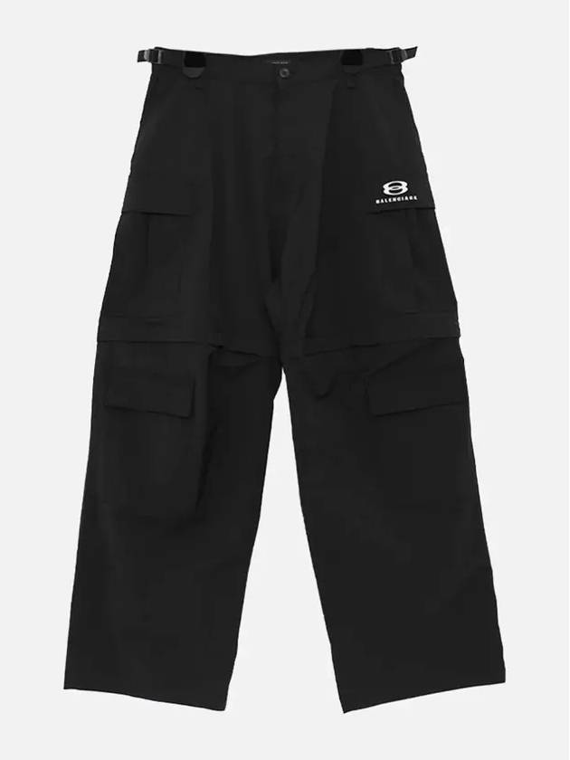 Luxury Balenciaga Unity Sports Icon Cargo Straight Pants Black