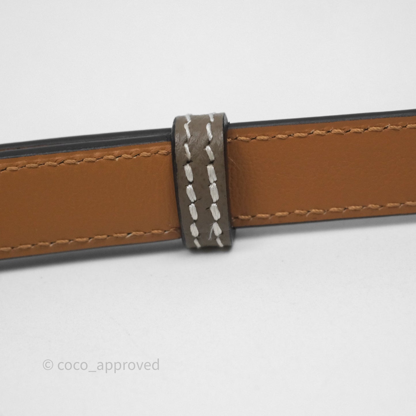 Hermès Kelly Buckle Belt Etoupe Epsom Rose Gold Hardware