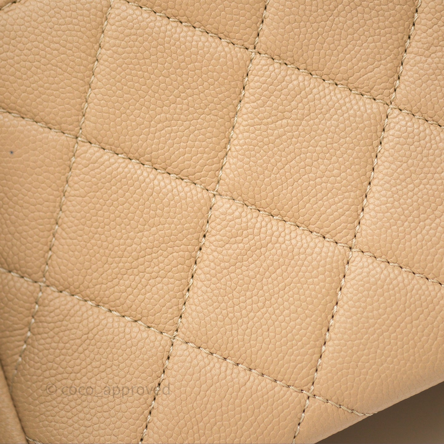 Chanel Quilted Small Business Affinity Flap Beige Caviar Gold Hardware