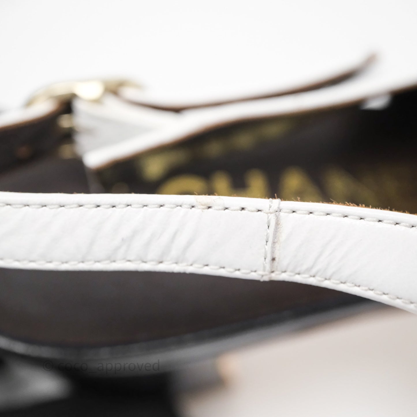 Chanel CC Logo Slingbacks Calfskin White/ Black 24P Size 36.5