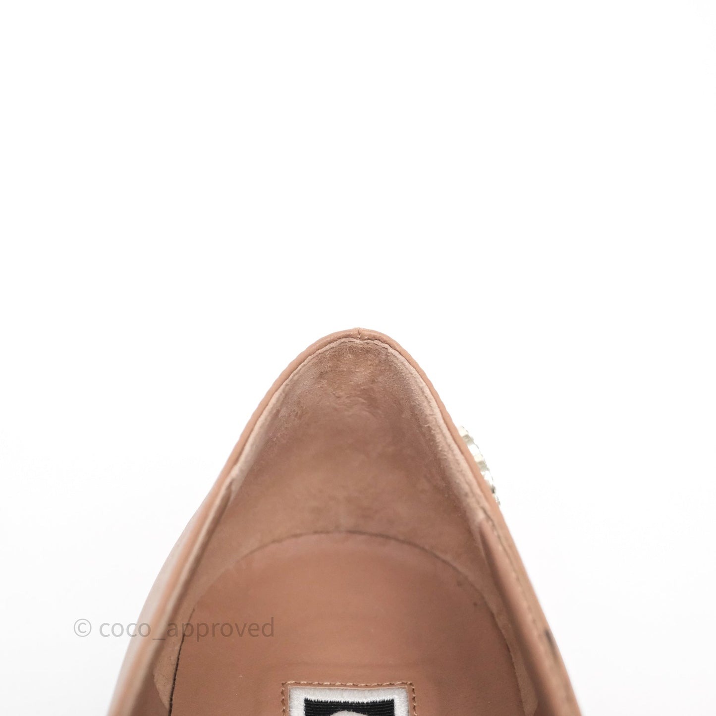 Chanel Crystal CC Flats Dark Beige/ Black Size 38.5
