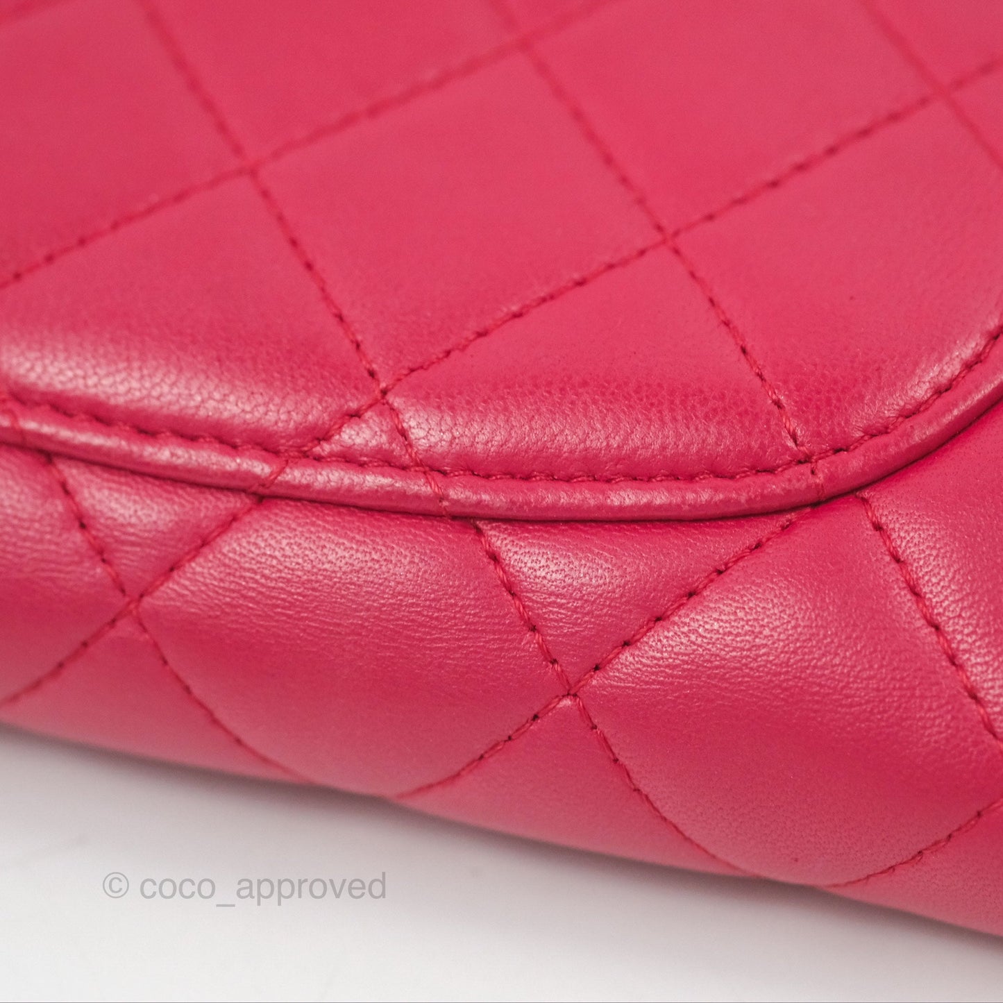 Chanel Quilted Classic French Wallet Lambskin Red Silver Hardware
