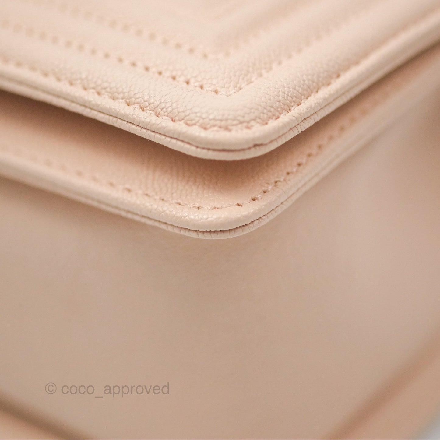 Chanel Chevron Medium Boy Light Pink Caviar Gold Hardware