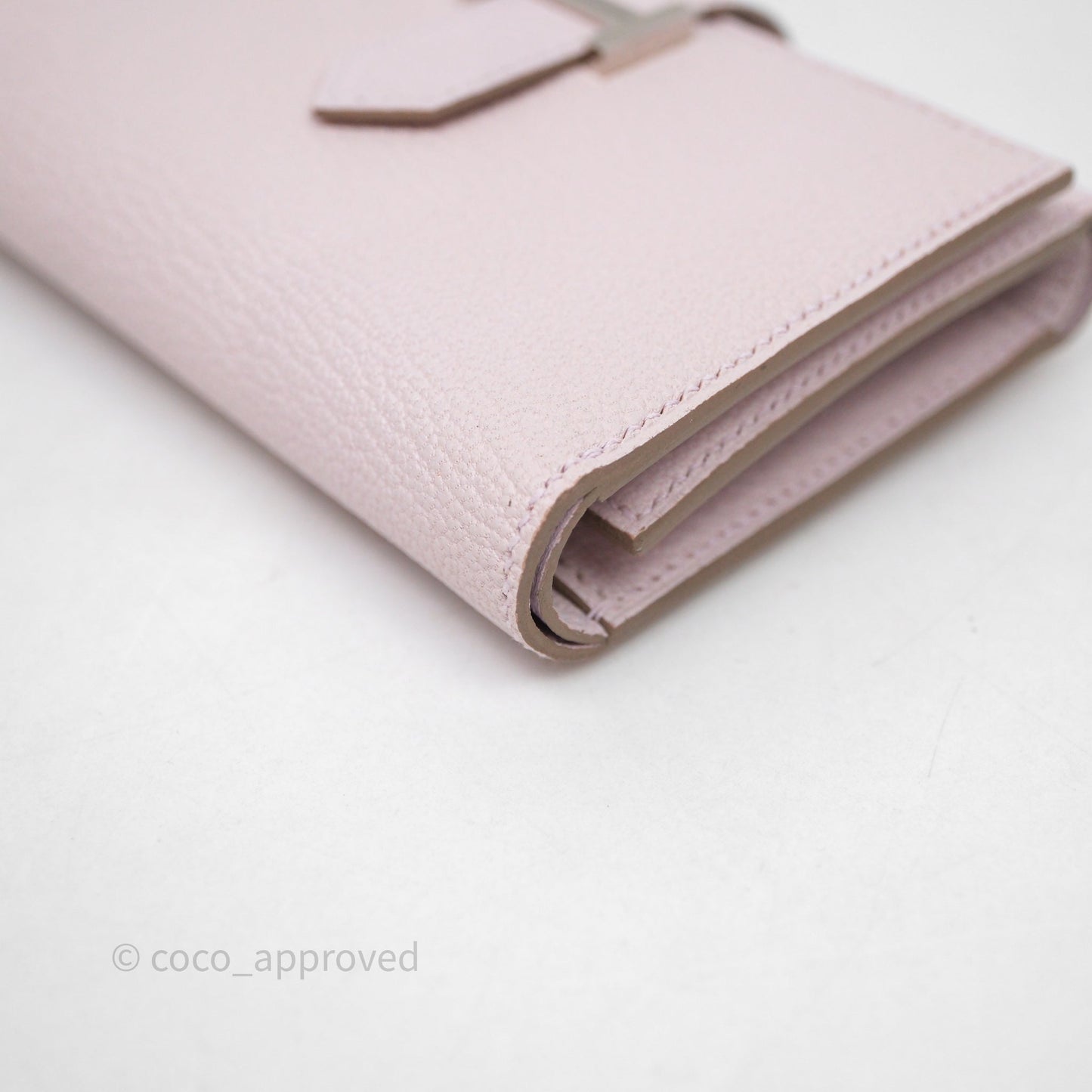 Hermes Bearn Wallet Mauve Pale 09 Palladium Hardware