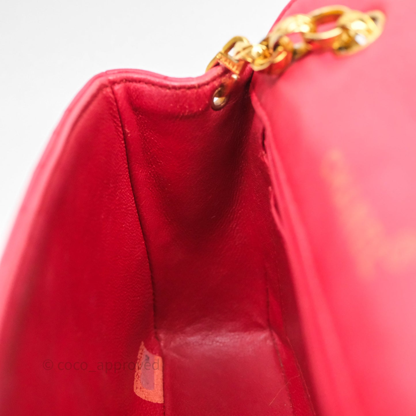 Chanel Vintage Mini Bijoux Chain Flap Bag Red Gold Hardware