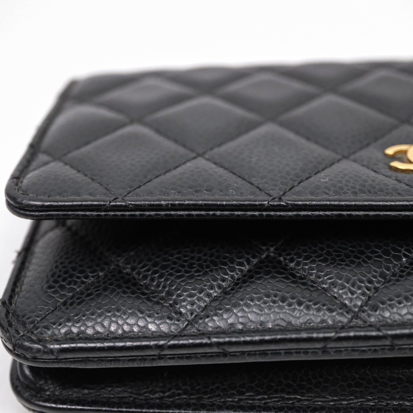 Chanel Classic Wallet On Chain WOC Quilted Black Caviar Gold Hardware