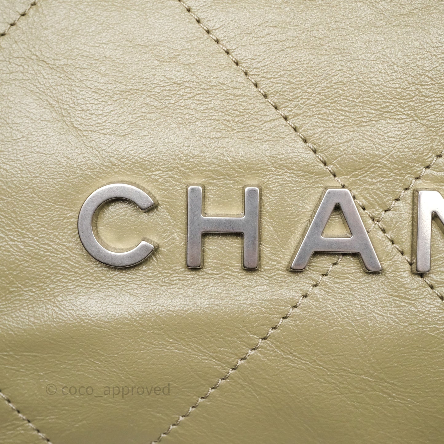 Chanel 22 Small Sage Green Shiny Calfskin Silver Hardware