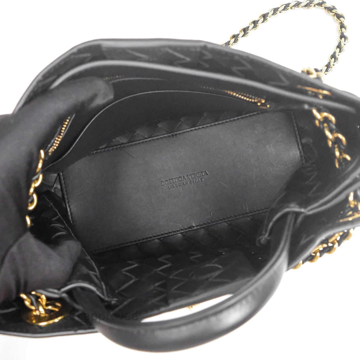 Bottega Veneta Small Andiamo Bag Black Intrecciato Lambskin