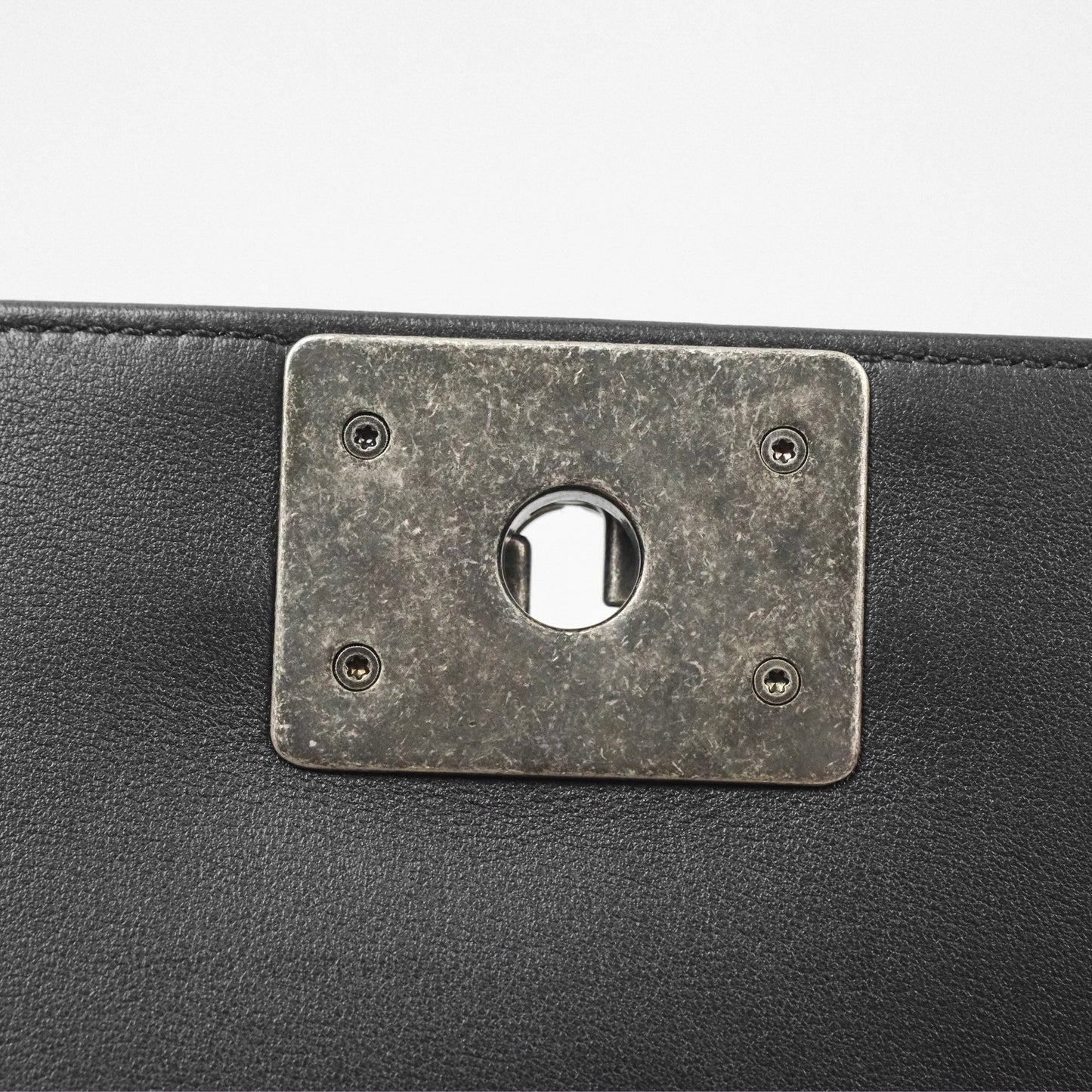 Chanel Small Boy Black Calfskin Ruthenium Hardware