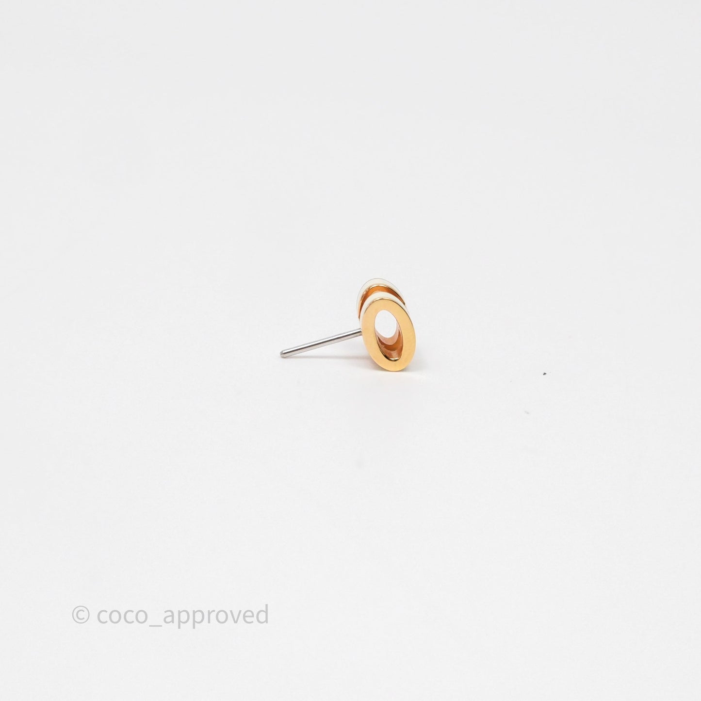 Hermes Mini Pop H Earrings Blanc Rose Gold