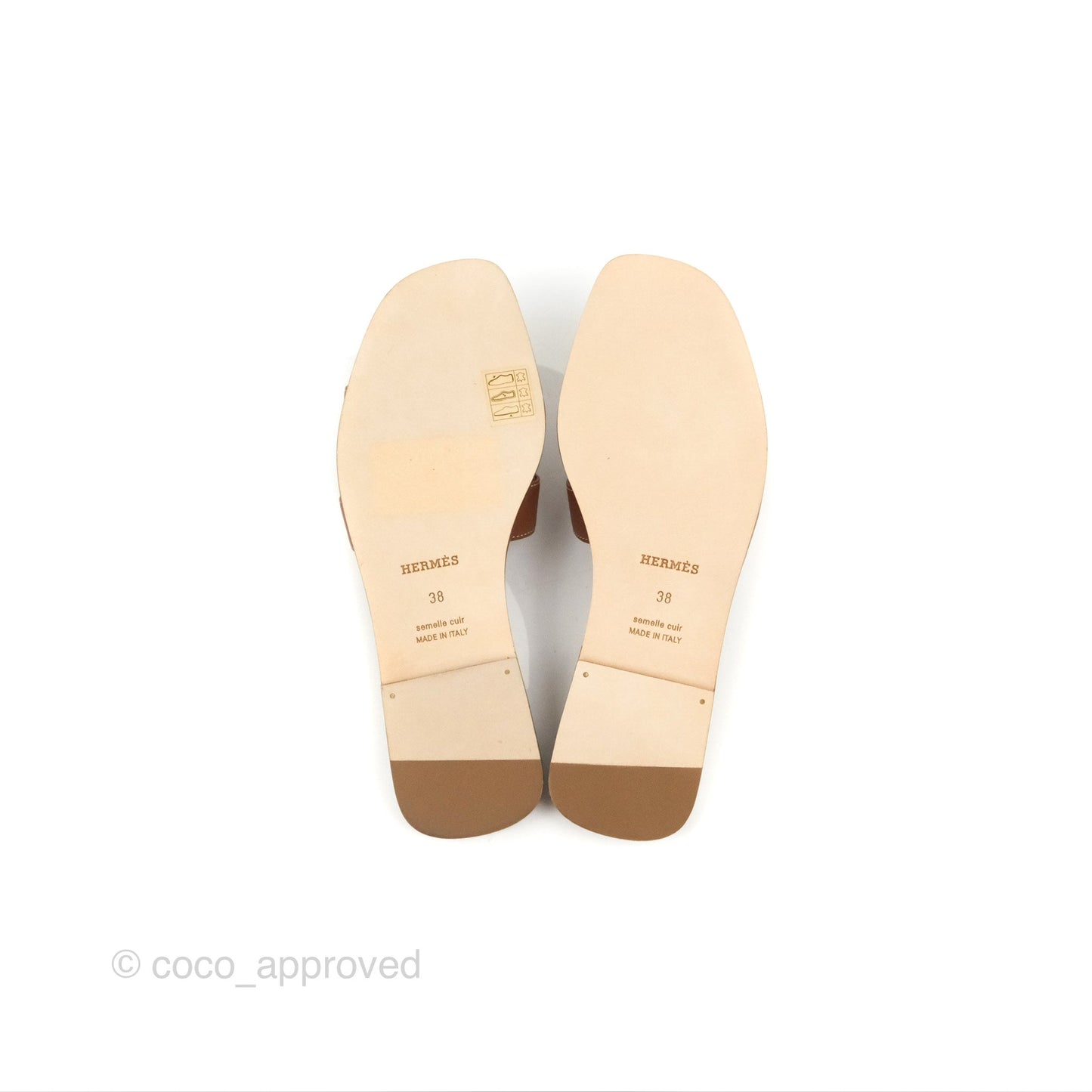 Hermès Oran Sandals in Gold Size 38