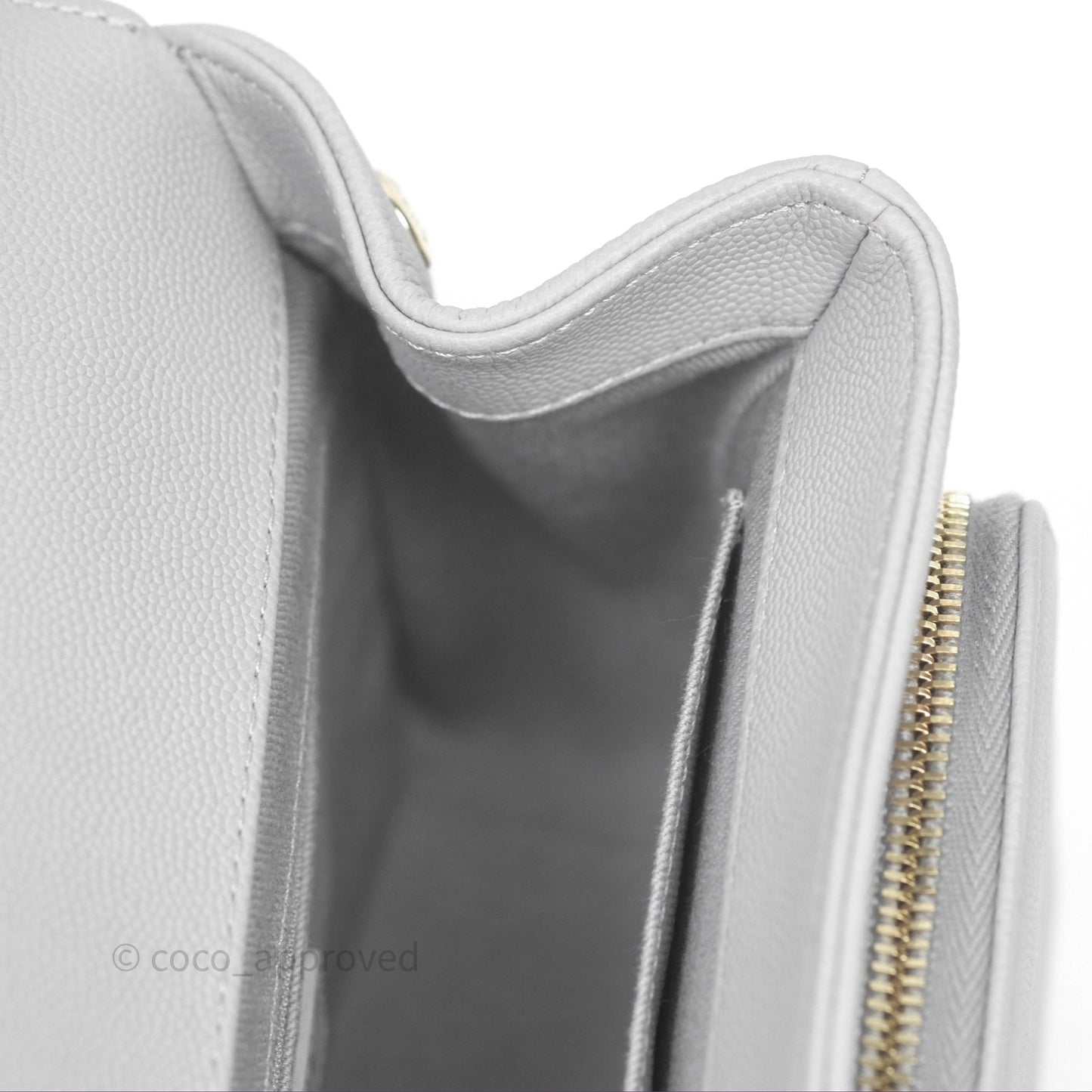 Chanel Quilted Medium Business Affinity Flap Grey Caviar Gold Hardware