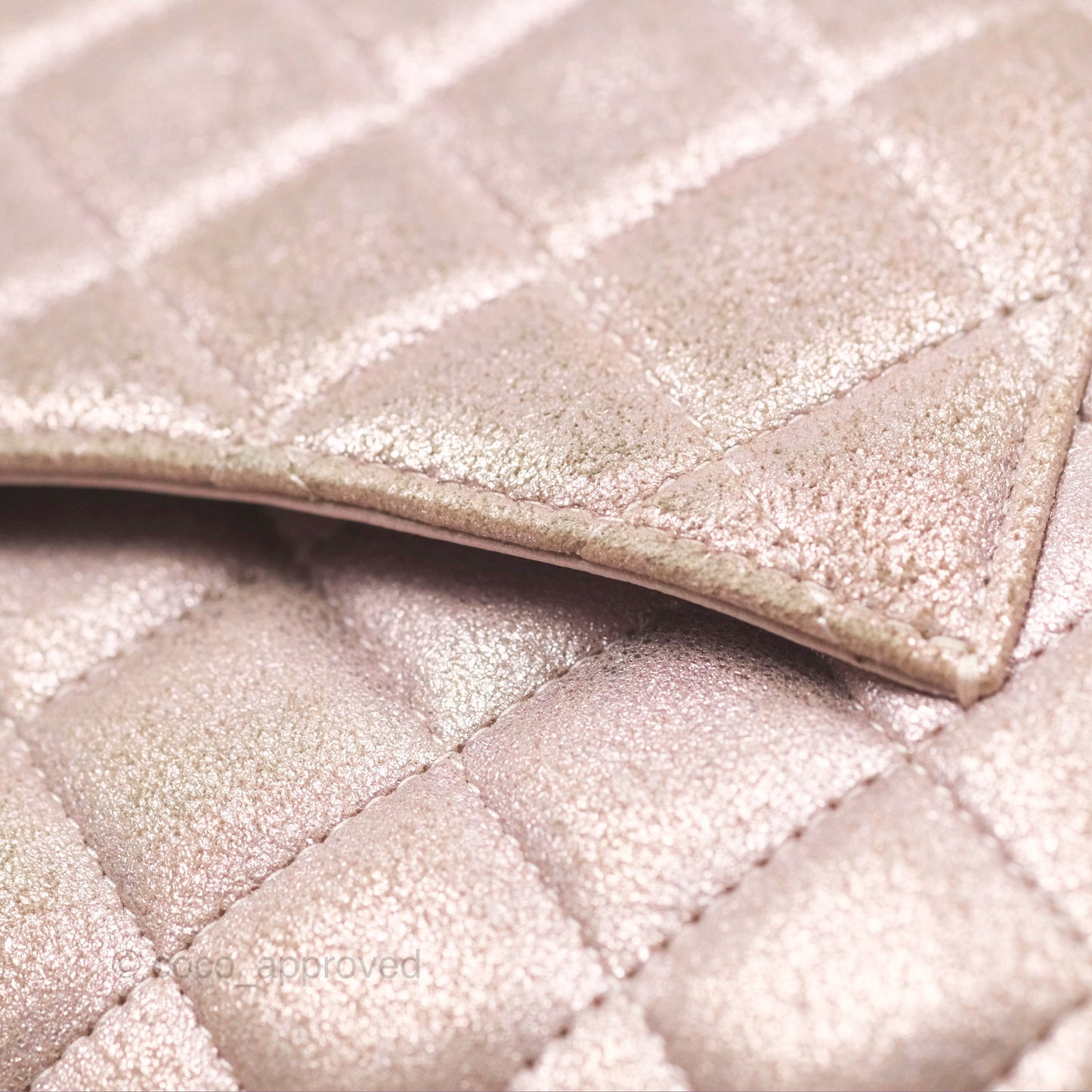 Chanel Mini Square Metallic Rose Gold Goatskin Gold Hardware 14B