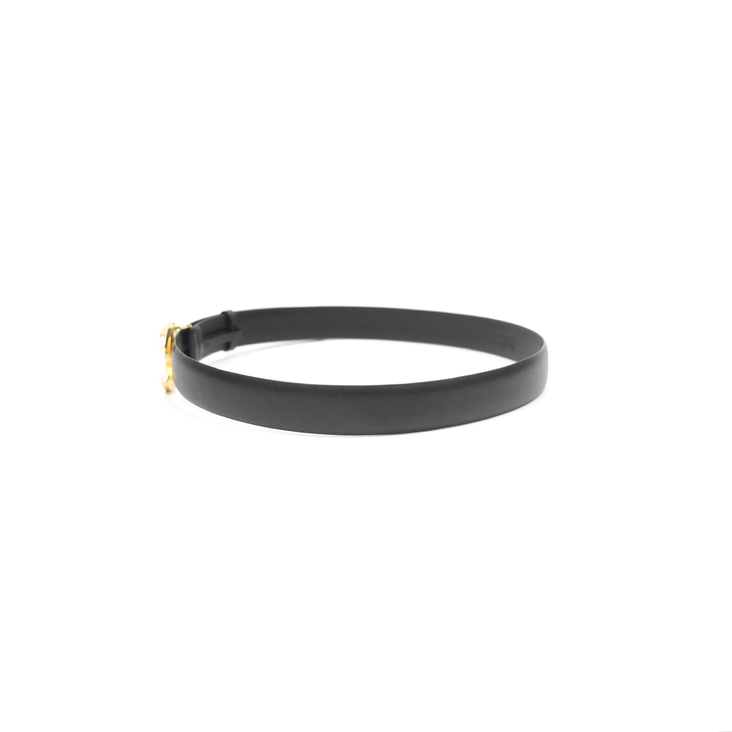 Chanel CC Belt Black Gold Hardware Size 75 24C