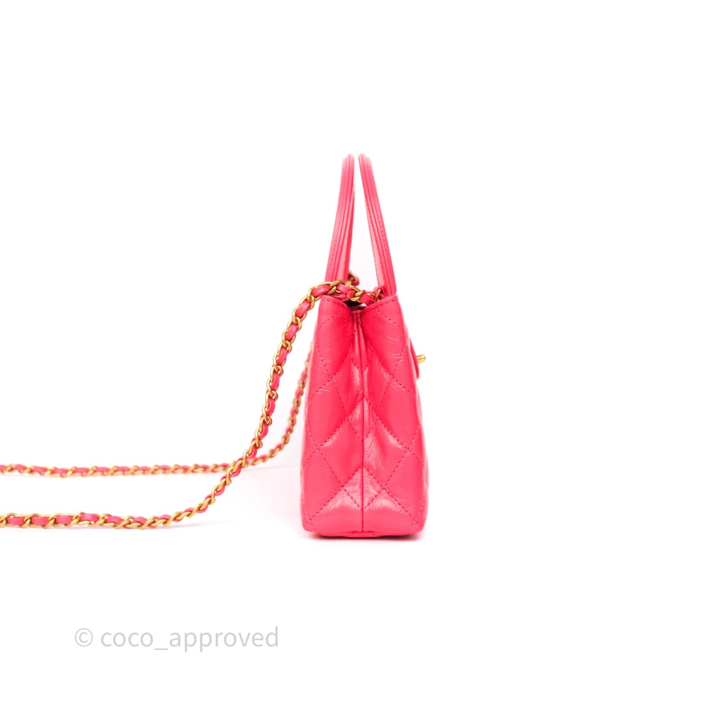 Chanel Kelly Bag Pink Shiny Calfskin Aged Gold Hardware