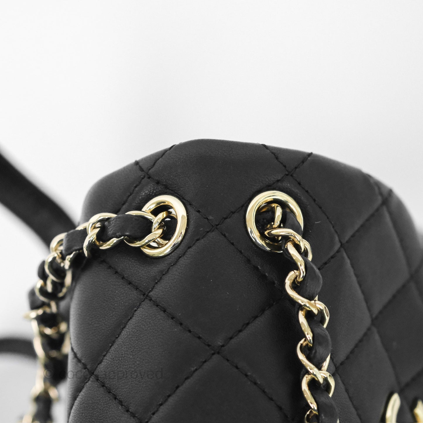 Chanel Small Duma Drawstring Backpack Black Lambskin Gold Hardware