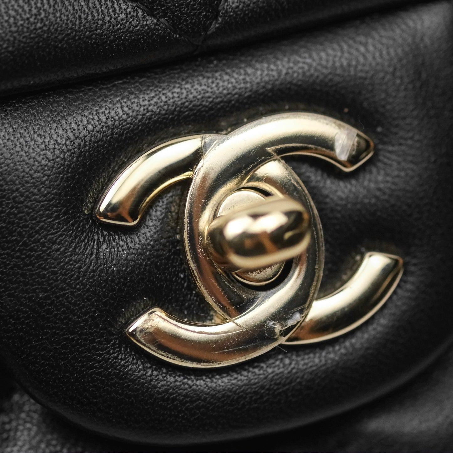 Chanel Mini Rectangular Quilted Black Lambskin Gold Hardware