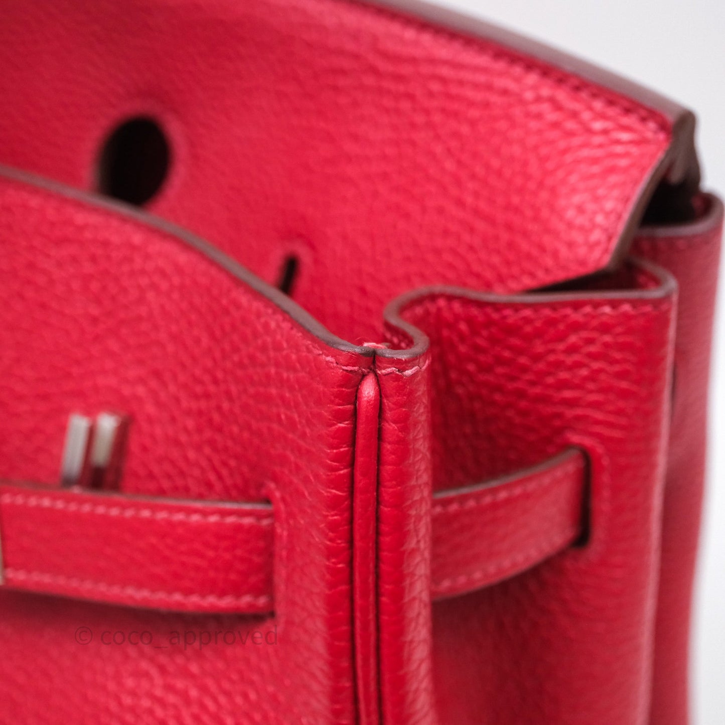 Hermes Birkin 35 Rouge Casaque Clemence Palladium Hardware
