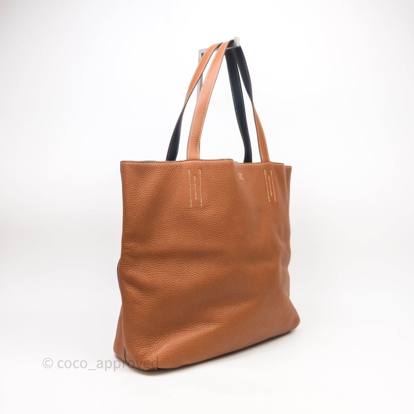 Hermès Double Sens Tote 36 Gold/Navy Clemence