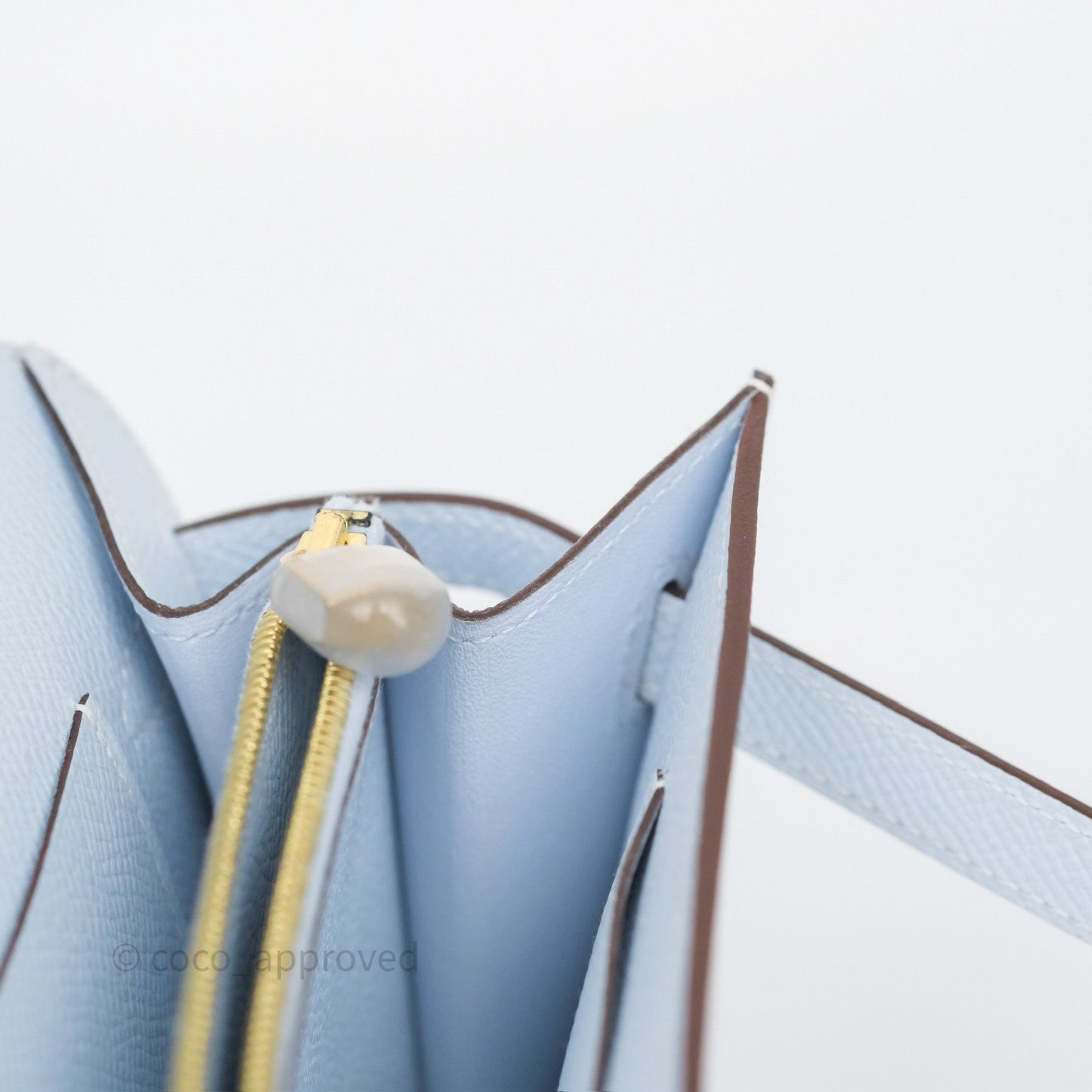 Hermès Kelly To Go Wallet Bleu Brume T0 Epsom Gold Hardware